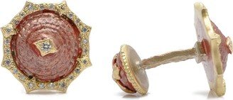 Men's Romero 18K Gold/Patina Round Crivelli Cufflinks-AA