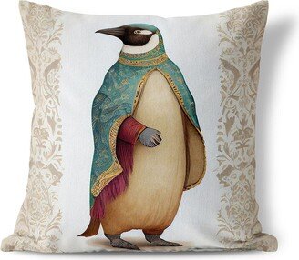 Amrita Sen Designs Amrita Sen Floral Penguinscape Indoor Outdoor Pillow