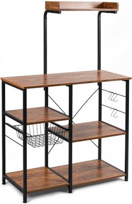 4 Tier Vintage Kitchen Baker's Rack Utility Microwave Stand - 35.5 x 16 x 54.5