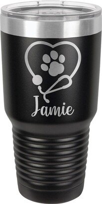 Custom Vet Tech Gift Personalized Tumbler Veterinarian Engraved Water Bottle Graduation Christmas 1013