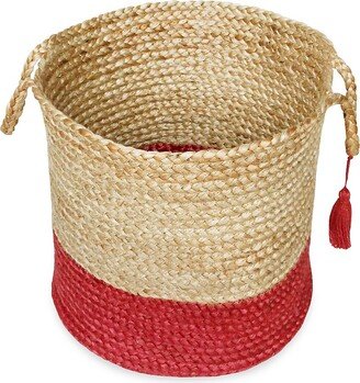 Two Tone Jute Storage Basket