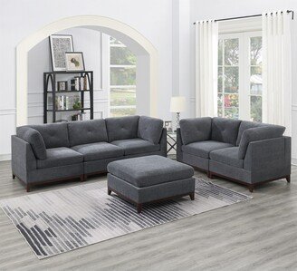 BESTCOSTY Chenille Fabric Modular Sectional Couch