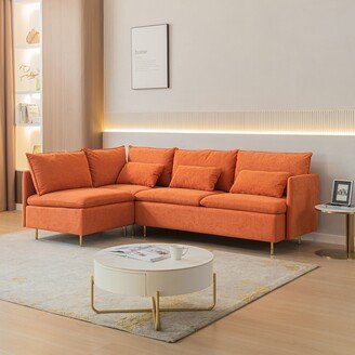 TOSWIN Modular L-Shaped Corner Sofa with Armless Chair and 3-Seater Option, Suitable for Various Spaces