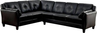 Wittrock L Shaped Faux Leather Sectional Black - miBasics