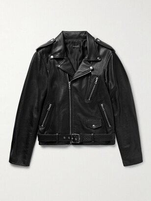 Slim-Fit Full-Grain Leather Biker Jacket-AC