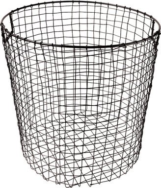 Large Round Wire Basket Black