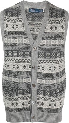 Fair Isle Intarsia-Knit Waistcoat