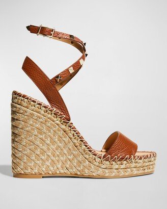 125mm Rockstud Double Wedge Espadrilles