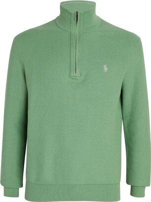 Ribbed Cotton Quarter-Zip Sweater