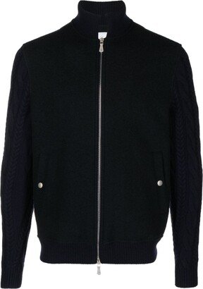 Panelled Brushed Wool Cardigan