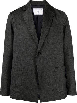 Notched-Lapels Single-Breasted Blazer