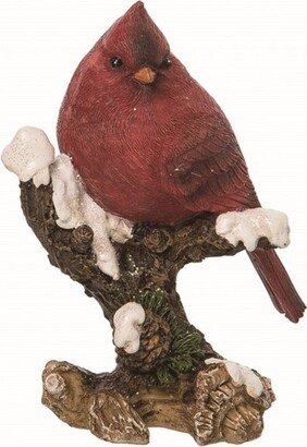 Resin Red Christmas Snowy Branch Cardinal Figurine