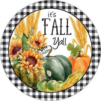 Its Fall Yall Sign - Autumn Wreath Metal