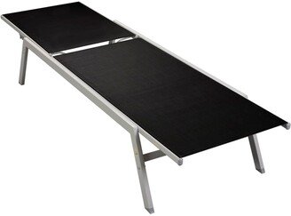 Sun Lounger Steel and Textilene Black - 78.7 x 22.8 x 12.6