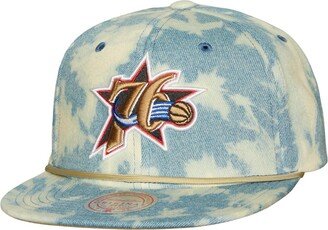 Men's Denim Philadelphia 76ers Acid Wash Snapback Hat