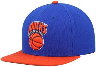 Men's Blue and Orange New York Knicks Hardwood Classics Team Two-Tone 2.0 Snapback Hat - Blue, Orange