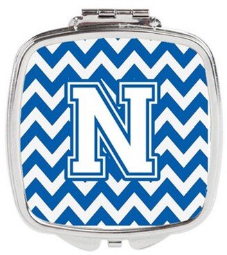 CJ1045-NSCM Letter N Chevron Blue & White Compact Mirror, 3 x 0.3 x 2.75 in.