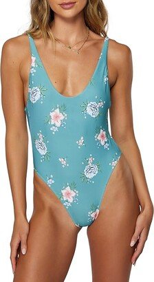 Chan Floral Mykonos One-Piece (Teal) Women's Swimsuits One Piece