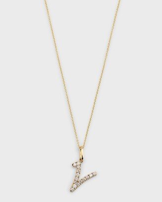 14k Diamond Pave Initial Necklace-AB