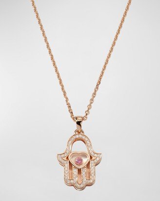 Happy Diamonds 18K Rose Gold Hand Ruby & Diamond Pendant Necklace