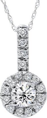 Pompeii3 White Gold 3/4ct Diamond Pave Halo Solitaire Diamond Pendant