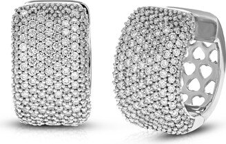 Vir Jewels 3 cttw Round Lab Grown Diamond hoop earrings .925 Sterling Silver Prong Set