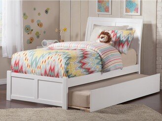 AFI Portland Twin Platform Bed with Footboard and Twin Trundle in White