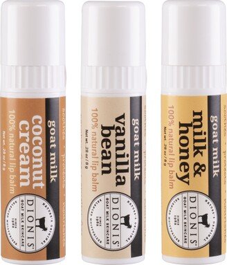 Warm Sweet Goat Milk Lip Balm Set, 3 Piece