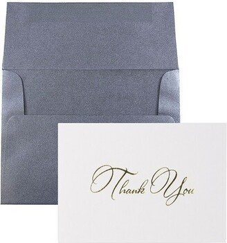 JAM Paper & Envelope JAM Paper Thank You Card Sets Care w/Gold Script & Anthracite Stardream Envelope 354628212