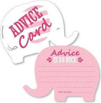 Big Dot of Happiness Pink Elephant - Wish Card Girl Baby Shower Activities - Shaped Advice Cards Game - Set of 20