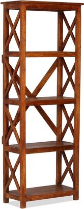 Bookshelf Solid Acacia Wood Honey Finish 23.6x11.8x63