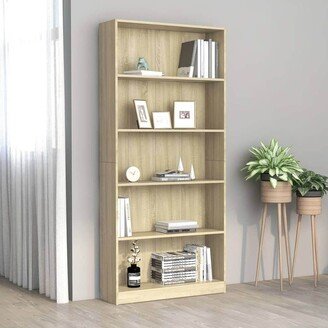 5-Tier Book Cabinet Sonoma Oak 31.5
