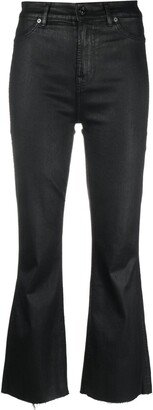 Flared-Leg Cropped Trousers