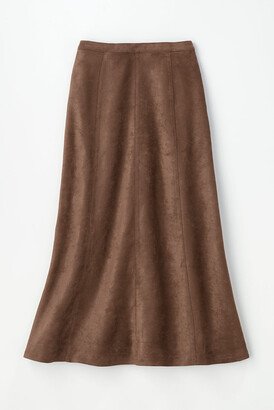 Women's Faux Suede Skirt - Cognac - 1X - Plus Size