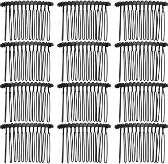 Unique Bargains No Slip Hair Side Combs Accessories Metal Everlasting Luxurious Finish 12Pcs Black