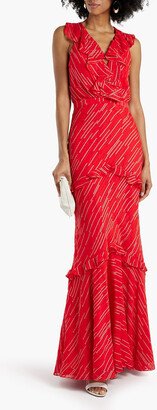 Rita ruffled fil coupé silk-blend jacquard maxi dress