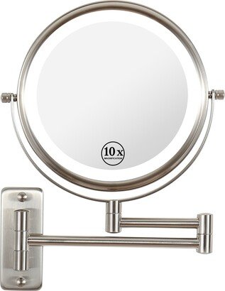 IGEMAN 8-inch 1X/10X Magnification Mirror, 360° Swivel with Extension Arm, Touch Adjustable Three-Color Lighting Mode