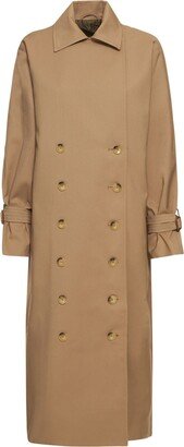 Signature Cotton Blend Long Trench Coat