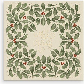 Leaf Holly Leaves and Berries Christmas Card