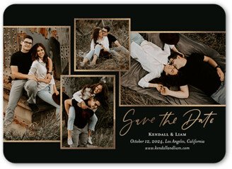 Save The Date Cards: Fresh Frames Save The Date, Black, 5X7, Standard Smooth Cardstock, Rounded