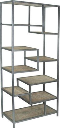 82 Staircase Tall Bookcase Silver - Treasure Trove Accents