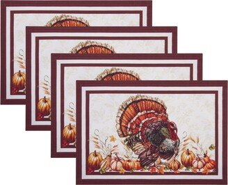 Autumn Heritage Turkey Engineered Placemats, Set of 4, 13 x 19