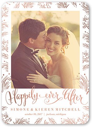 Wedding Announcements: Whimsy Ever After Wedding Announcement, Orange, Standard Smooth Cardstock, Rounded