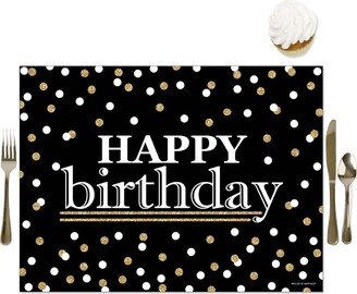 Big Dot Of Happiness Adult Happy Birthday - Gold - Party Table Decorations - Birthday Placemats 16 Ct