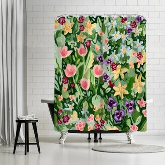 71x74 Shower Curtain Spring Wildflowers by Sabina Fenn