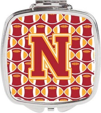 CJ1070-NSCM Letter N Football Cardinal & Gold Compact Mirror