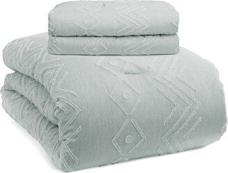 Textured Clipped Jacquard Comforter Set-AA