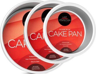 Last Confection 3pc Round Cake Pan Set - 4, 6 and 8 Aluminum Pans - 2 Deep