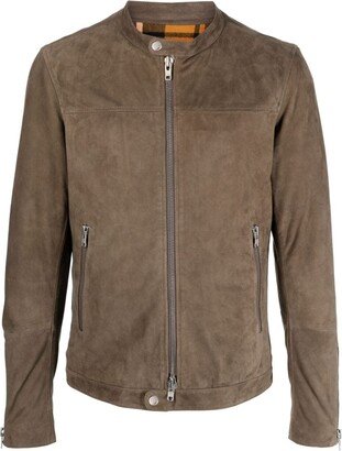 Zip-Up Suede Jacket-AD