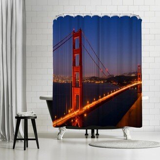 71 x 74 Shower Curtain, Golden Gate Bridge In The Evening by Melanie Viola